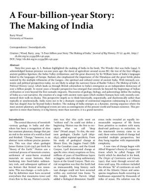 A Four-Billion-Year Story: the Making of India