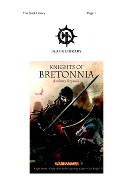 KNIGHTS of BRETONNIA an Omnibus of Warhammer Novels by Anthony Reynolds