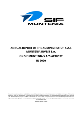 Annual Report of the Administrator S.A.I
