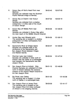 9. Suisun Bay Off Bull's Head Point Near Martinez Samples Are