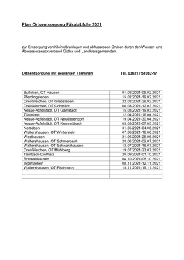 Plan Ortsentsorgung WAZV Gotha Und Landkreisgemeinden