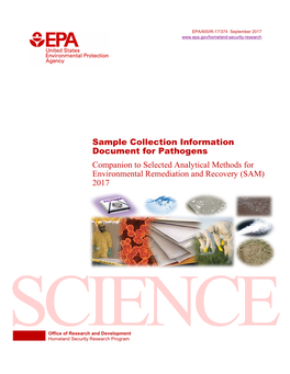 Sample Collection Information Document for Pathogens Companion to Selected Analytical Methods for Environmental Remediation and Recovery (SAM) 2017