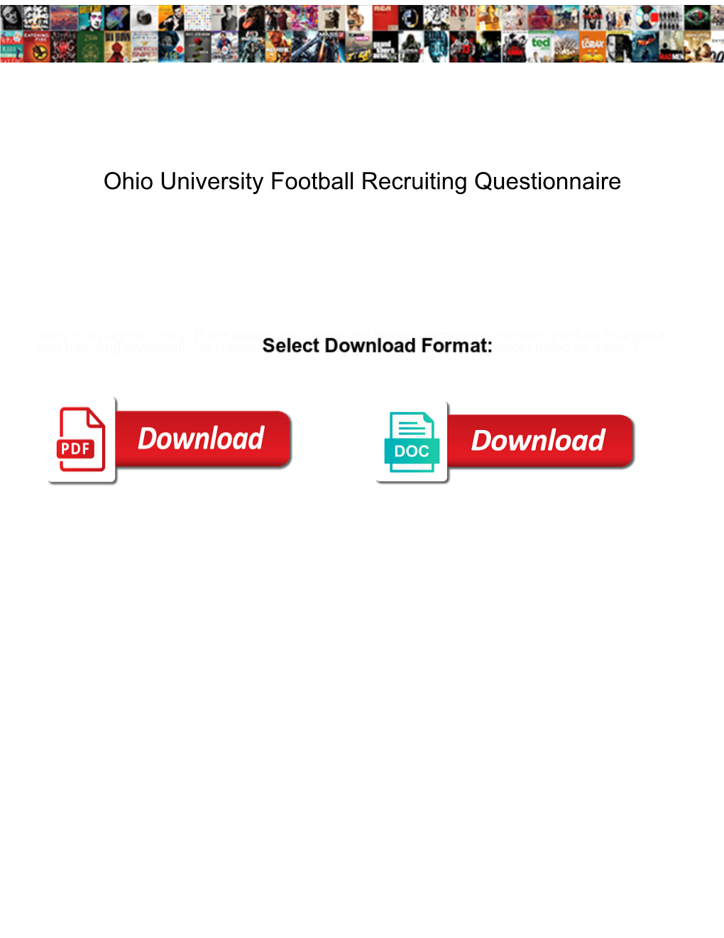 Ohio University Football Recruiting Questionnaire