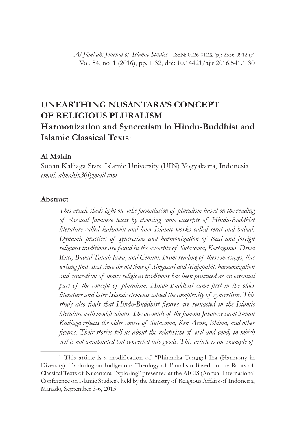 Unearthing Nusantara's Concept of Religious