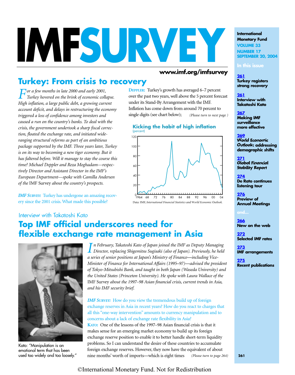 Turkey: from Crisis to Recovery Top IMF Official Underscores Need For