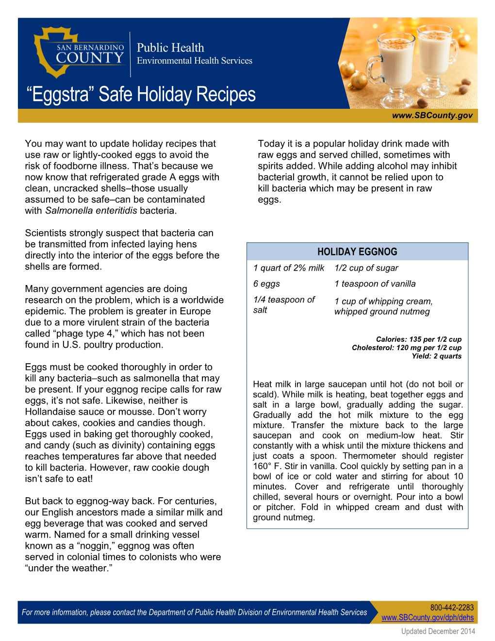 “Eggstra” Safe Holiday Recipes