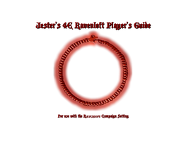 Jester's 4E Ravenloft Player's Guide