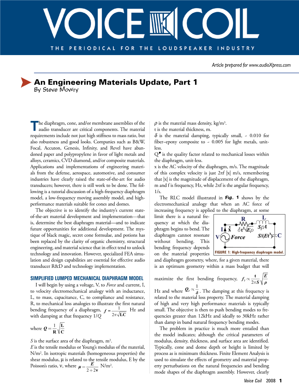 A Survey of Loudspeaker Diaphragm Materials