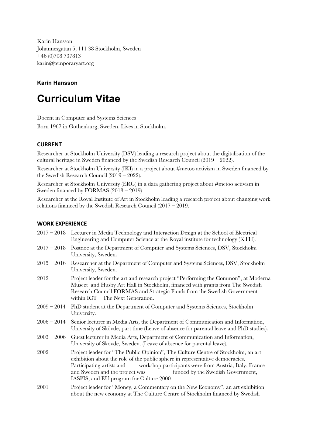 Curriculum Vitae