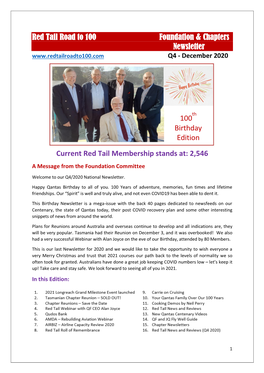 Red Tail Road to 100 Foundation & Chapters Newsletter
