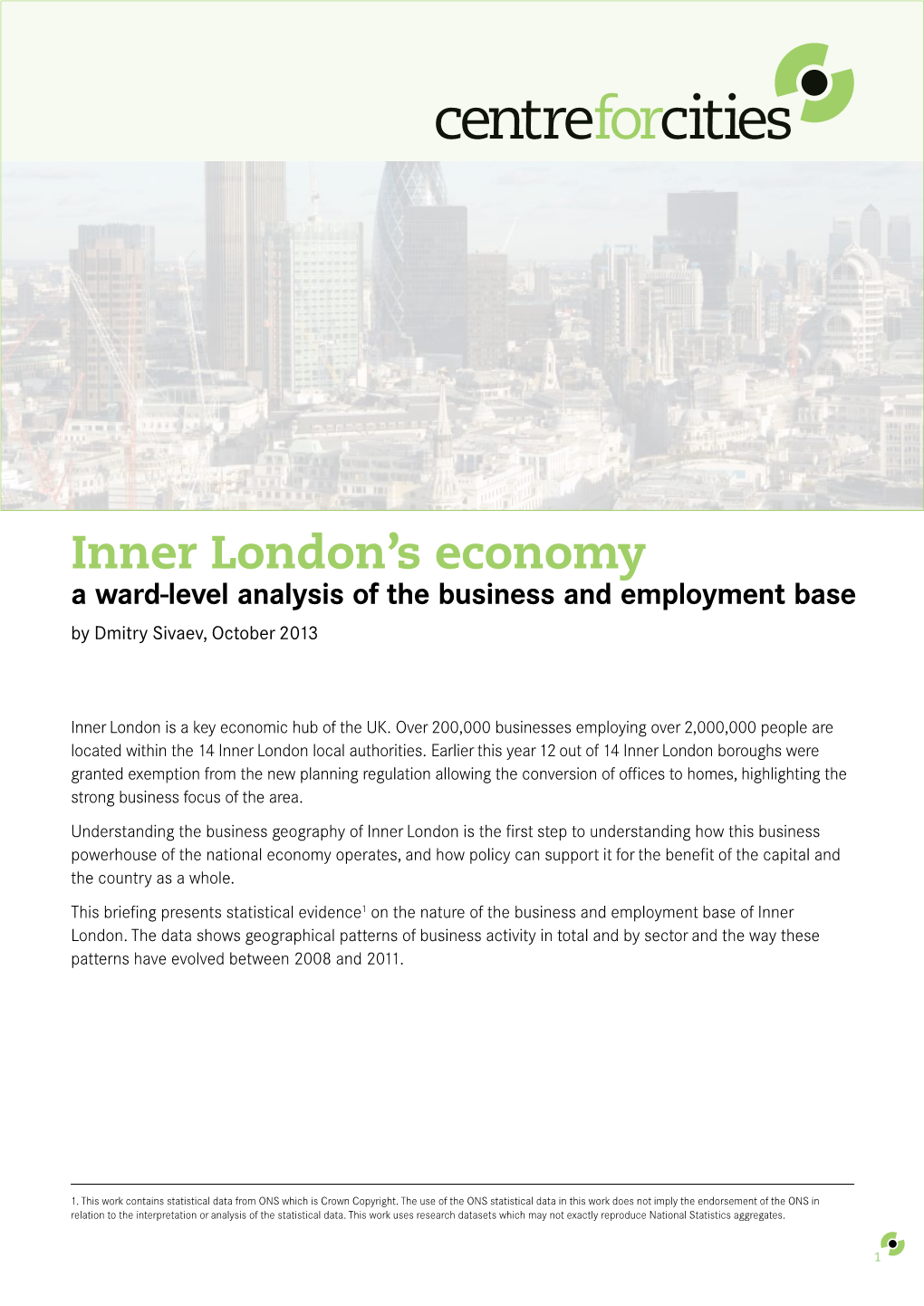 Inner London's Economy