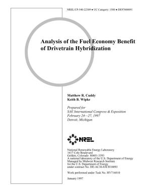 Analysis of the Fuel Economy Benefit of Drivetrain Hybridization