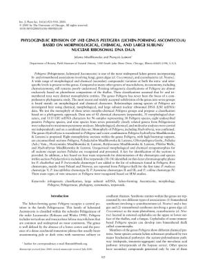 Phylogenetic Revision of the Genus Peltigera (Lichen‐Forming