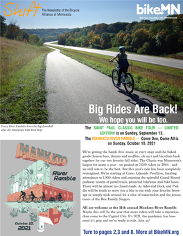 Big Rides Are Back! We Hope You Will Be Too
