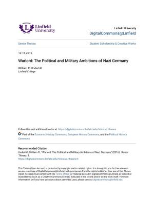 The Political and Military Ambitions of Nazi Germany