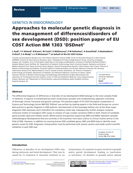 Approaches to Molecular Genetic Diagnosis in the Management Of