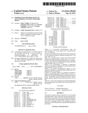 (12) United States Patent (10) Patent No.: US 8,541,398 B2 Wallace Et Al