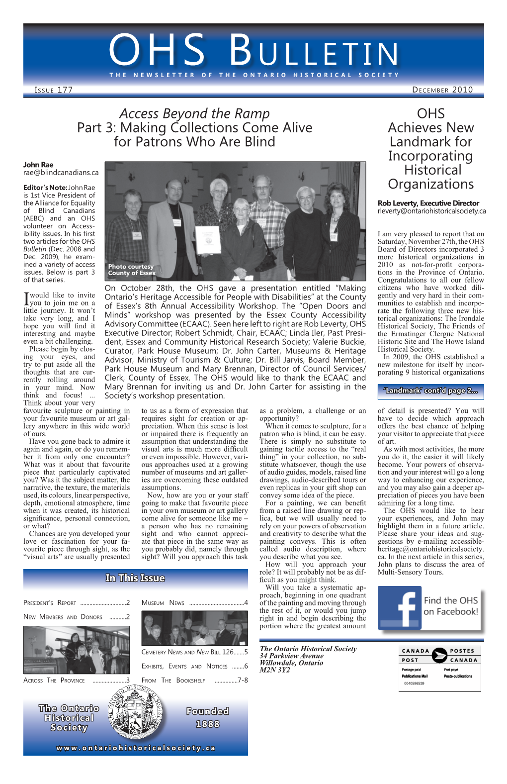 December 2010 OHS Bulletin, Issue