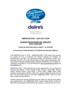 American Idol® Live! 2013 Tour