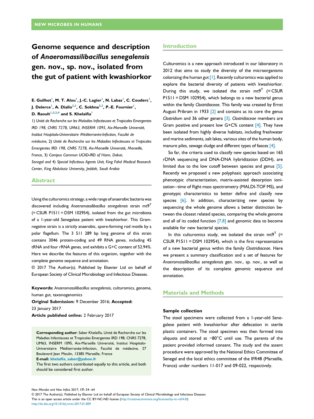 Genome Sequence and Description of Anaeromassilibacillus