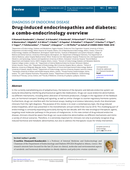 Drug-Induced Endocrinopathies and Diabetes