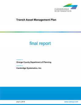Transit Asset Management Plan