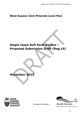 Single Issue Soft Sand Review – Proposed Submission Draft (Reg.19)