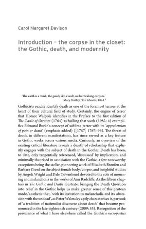 Introduction – the Corpse in the Closet: the Gothic, Death, and Modernity