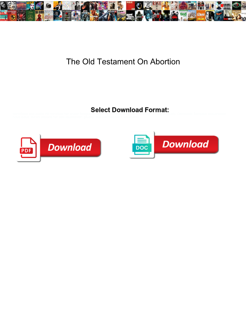 The Old Testament on Abortion