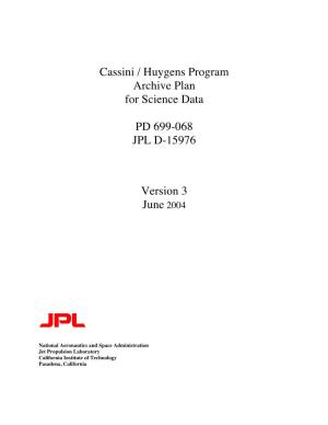 Cassini/Huygens Program Archieve Plan for Science Data