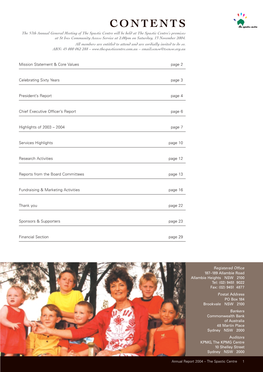 The Spastic Centre: Annual Report