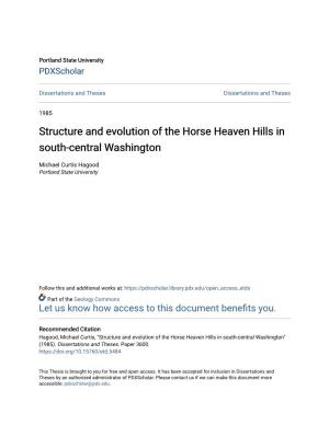 Structure and Evolution of the Horse Heaven Hills in South-Central Washington