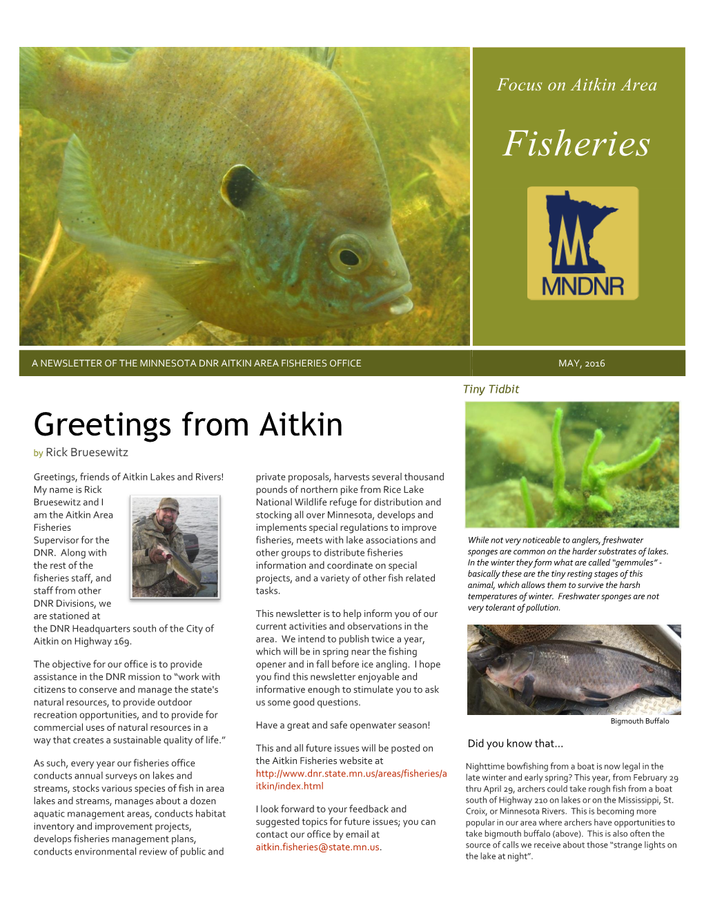 Aitkin DNR Fisheries Newsletter