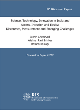 Science, Technology, Innovation in India and Access, Inclusion and Equity: Discourses, Measurement and Emerging Challenges