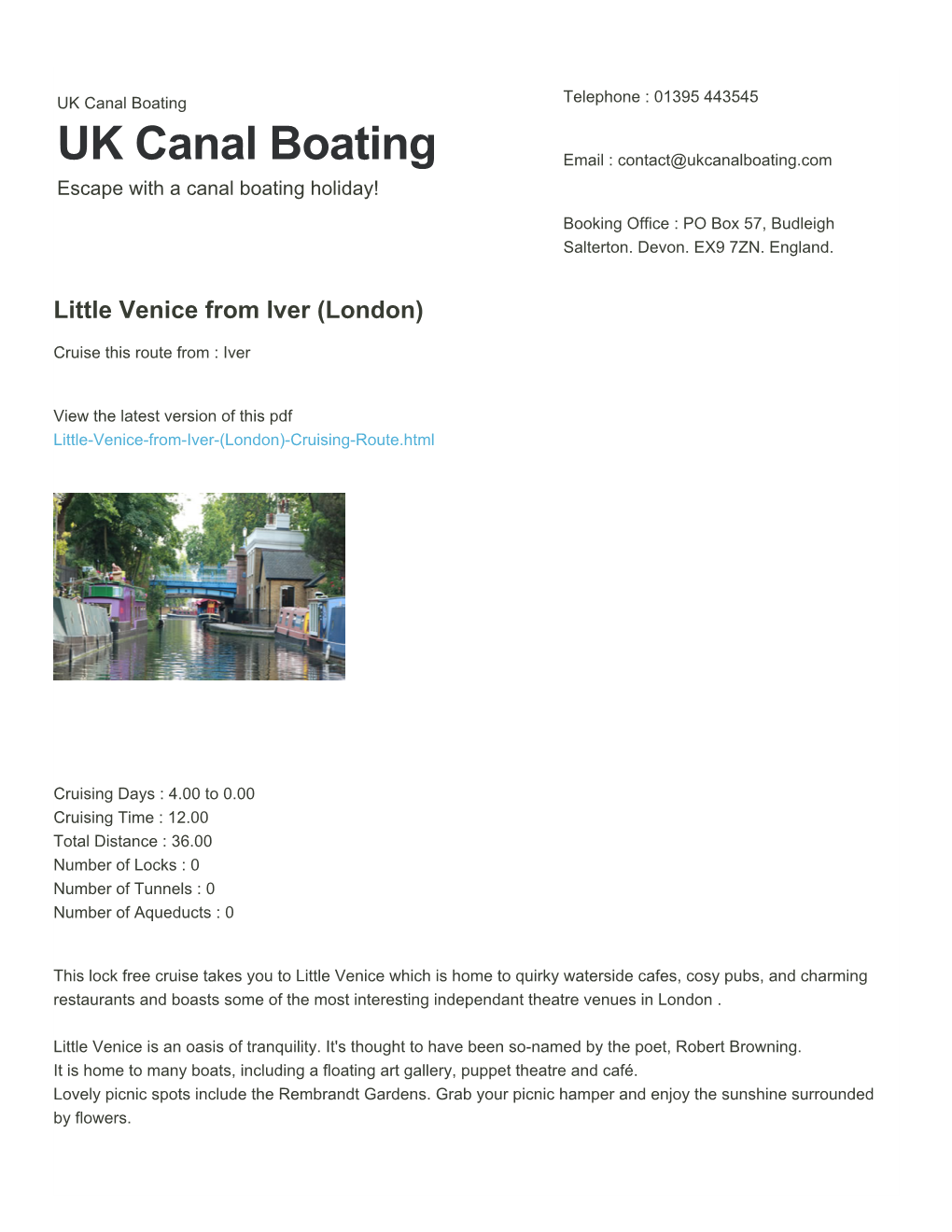 Little Venice from Iver (London) | UK Canal Boating