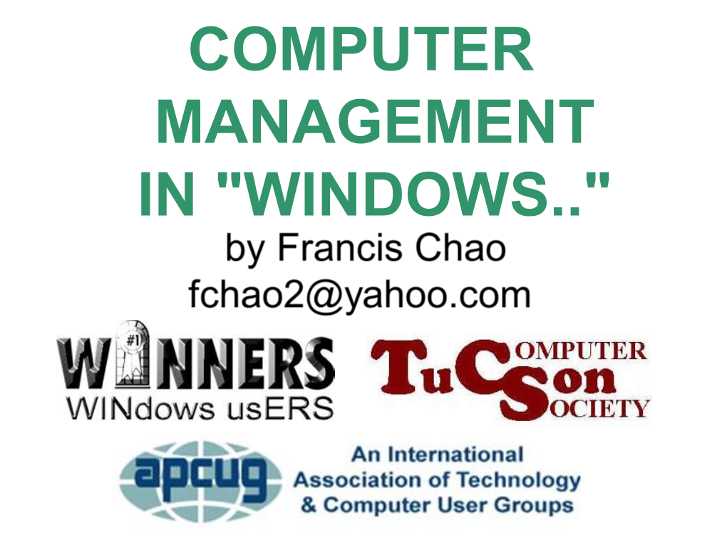 Computer Management in 