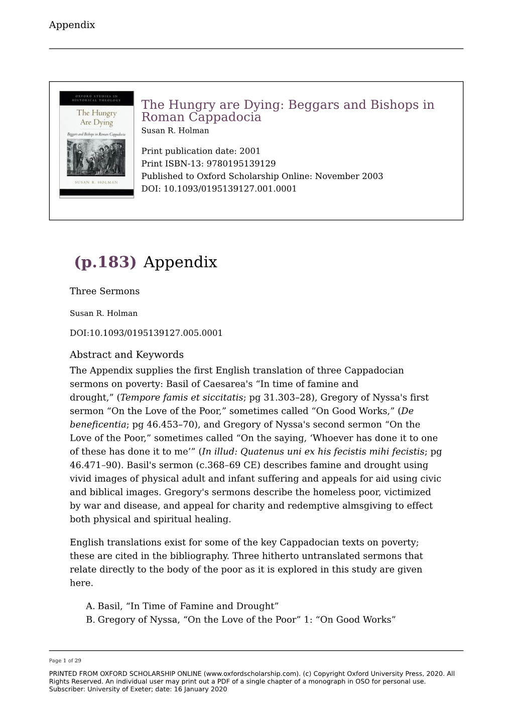 Appendix: Three Sermons