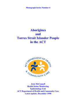 Aborigines and Torres Strait Islander People in the ACT