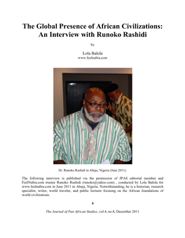 The Global Presence of African Civilizations: an Interview with Runoko Rashidi