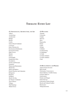 Thematic Entry List