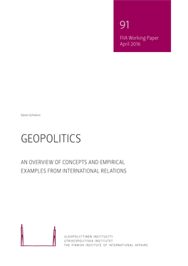 Geopolitics: an Overview of Concepts and Empirical Examples From