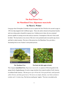 The Real Poison Tree: the Manchineel Tree, Hippomane Mancinella by Myra L. Weiner