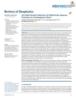 Are Slope Streaks Indicative of Global‐Scale Aqueous Processes On