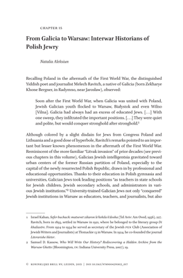 From Galicia to Warsaw: Interwar Historians of Polish Jewry
