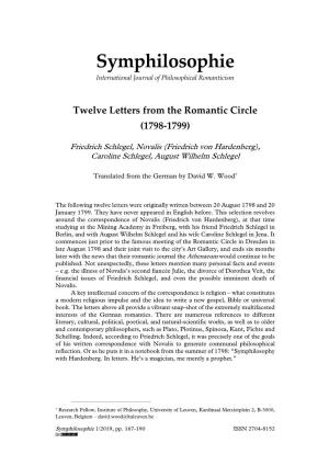 Twelve Letters from the Romantic Circle (1798-1799)