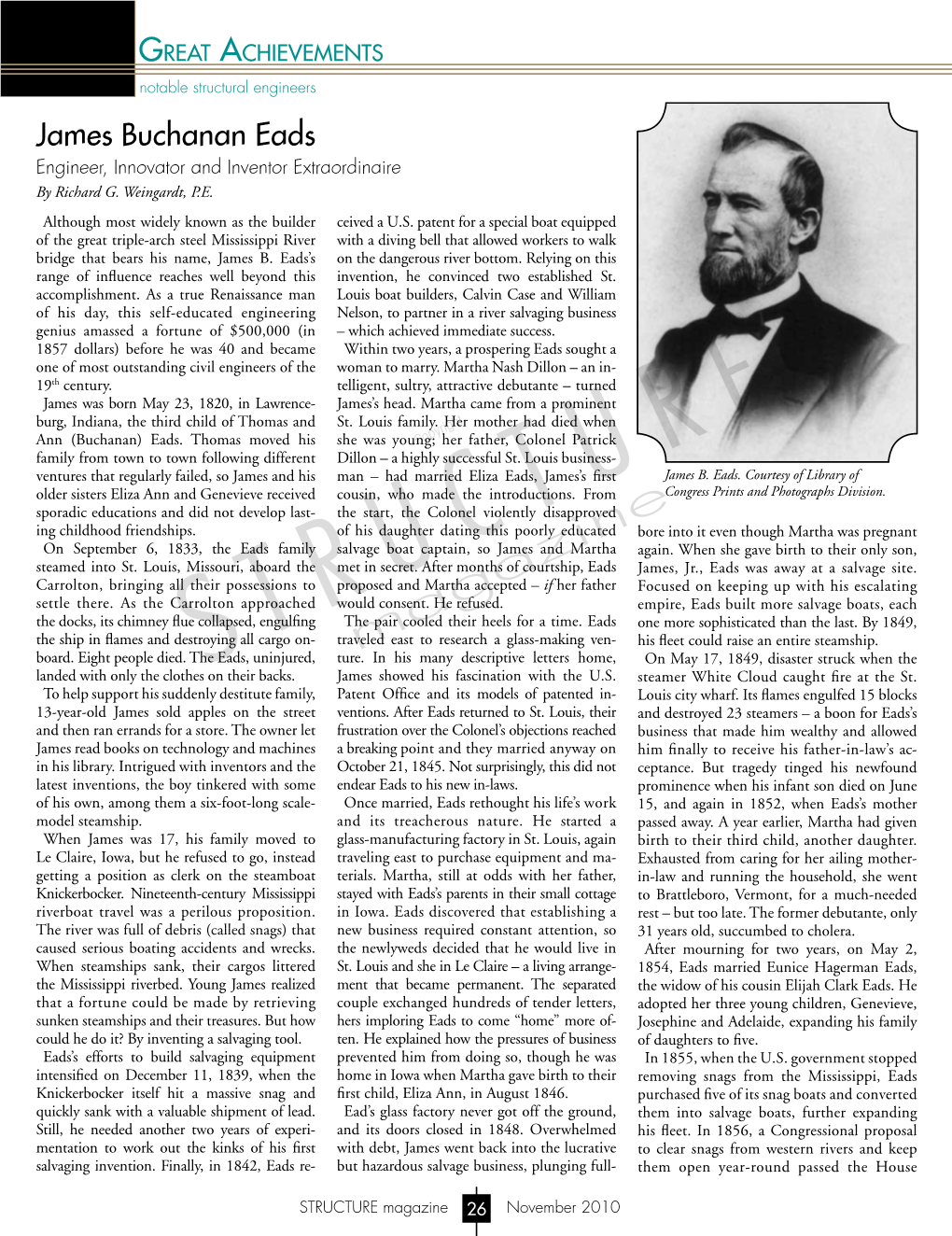 James Buchanan Eads Engineer, Innovator and Inventor Extraordinaire by Richard G