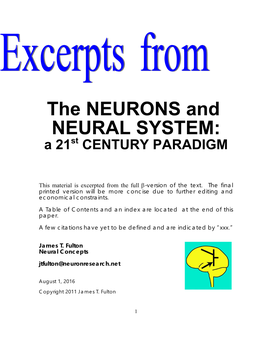 The NEURONS and NEURAL SYSTEM: a 21 St CENTURY
