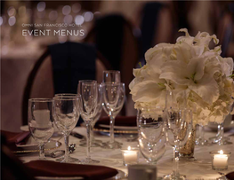 Event Menus Table of Contents