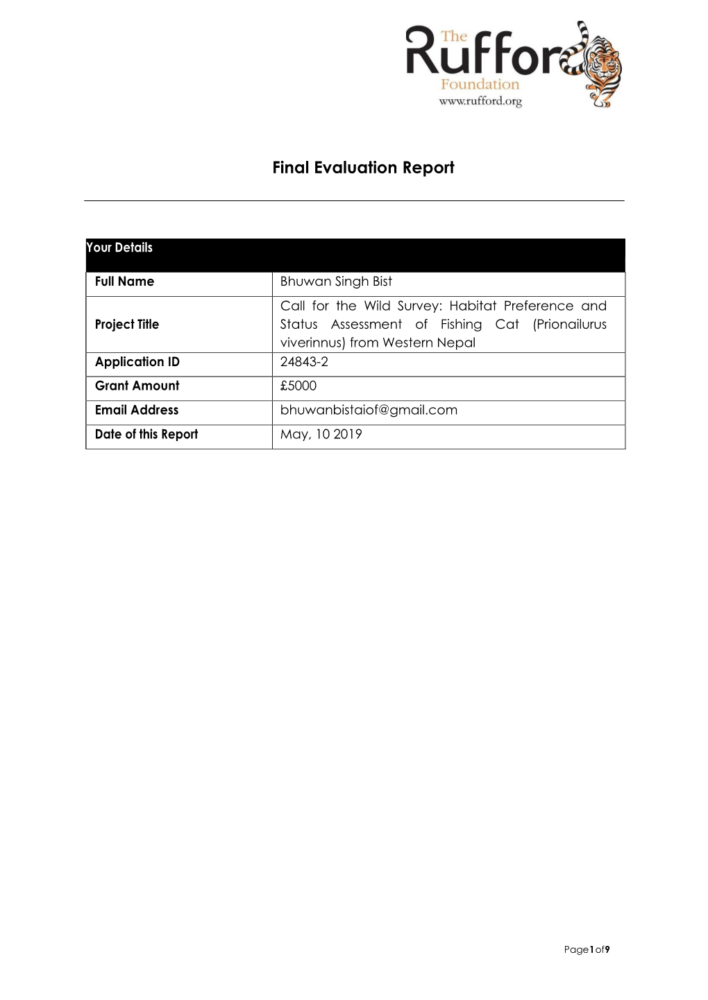 Final Evaluation Report