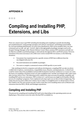 Compiling and Installing PHP, Extensions, and Libs